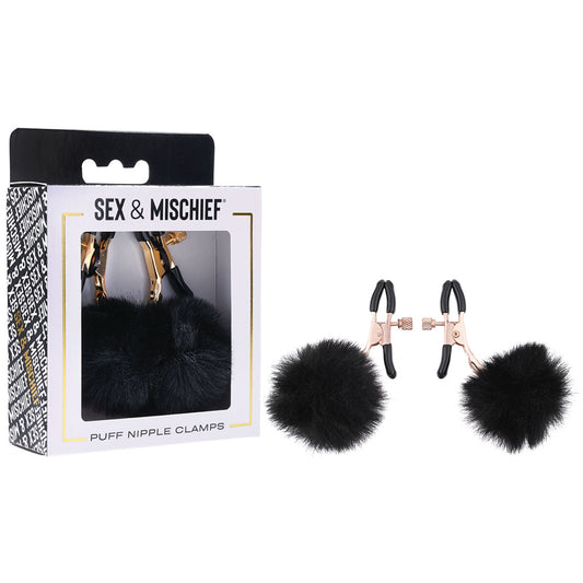 Sex & Mischief Puff Nipple Clamps - /Gold Nipple Clamps - Set of 2