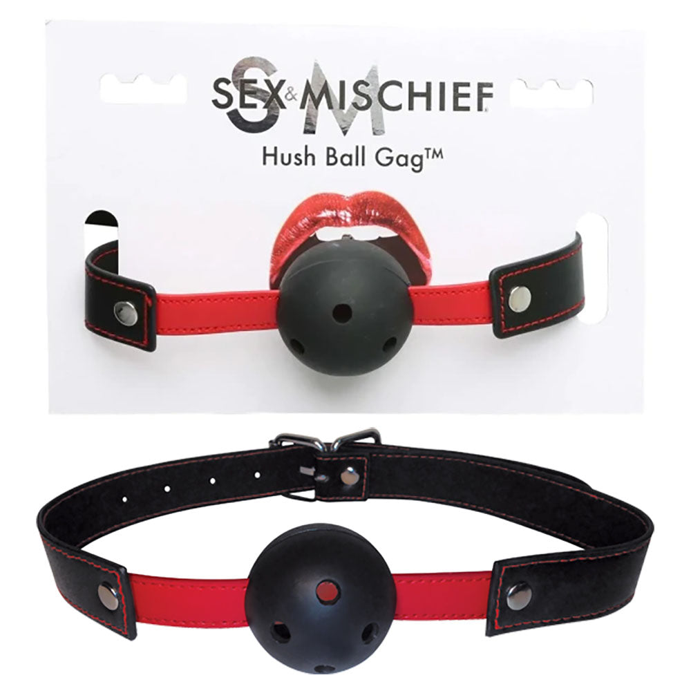 Sex & Mischief Hush Ball Gag - /Red Mouth Restraint