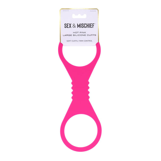 Sex & Mischief Large Hot  Silicone Cuffs - Hot  Large Restraints