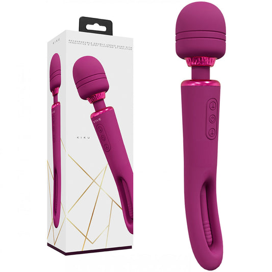 VIVE Kiku -  -  25.2 cm USB Rechargeable Dual End Massage Wand with Flapping Tip