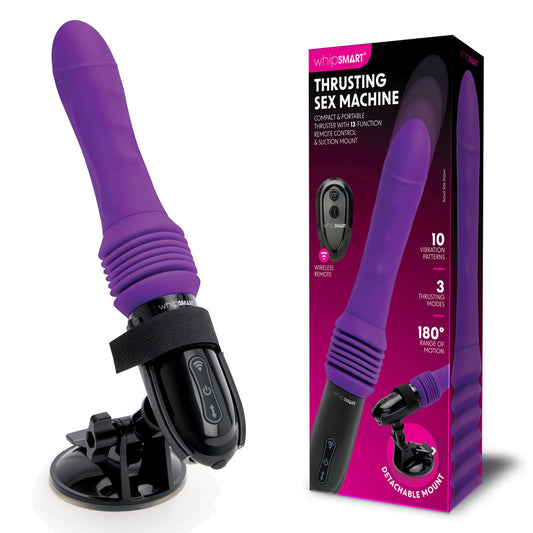 WhipSmart Thrusting Sex Machine -  23 cm USB Rechargeable Thrusting Vibrator with Suction Mount