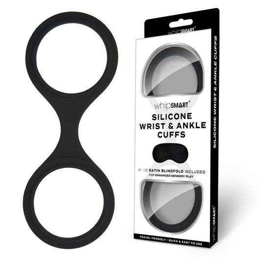 WhipSmart Silicone Wrist & Ankle Cuffs -  -  Restraints with Bonus Eye Mask