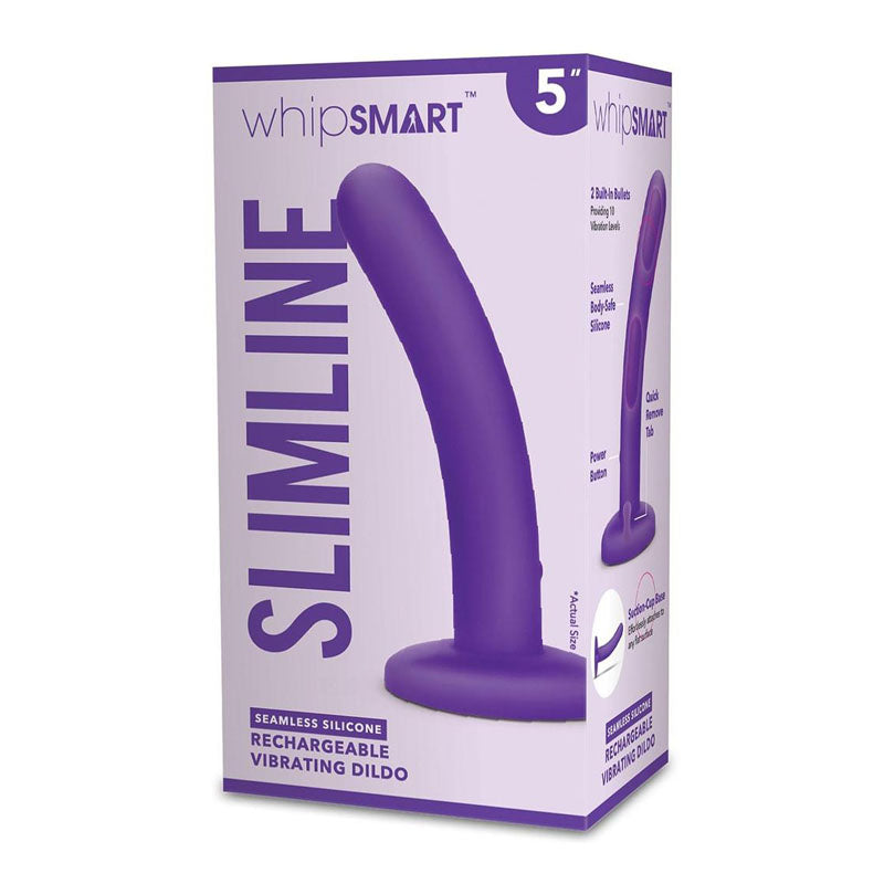 WhipSmart 5'' Slimline Rechargeable Vibrating Dildo -  12.7 cm USB Rechargeable Dildo