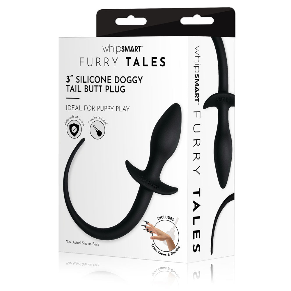 WhipSmart Furry Tales 3'' Silicone Doggy Tail Butt Plug -  7.6 cm Butt Plug with Doggy Tail