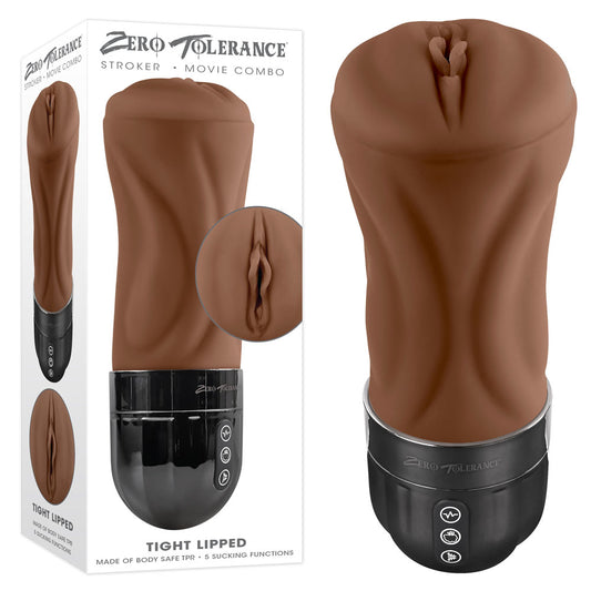 Zero Tolerance TIGHT LIPPED - Dark -  USB Rechargeable Vibrating Stroker