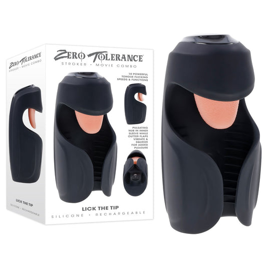 Zero Tolerance LICK THE TIP -  USB Rechargeable Vibrating & Flicking Masturbator