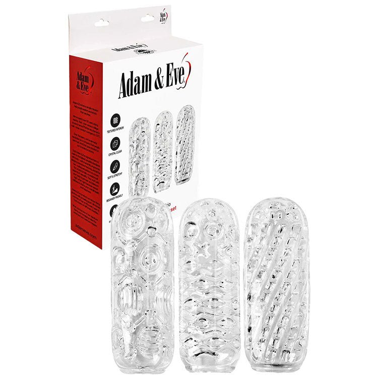 Adam & Eve ADAM'S CRYSTAL TRIO - Strokers - 3 Pack - Pleasure Den