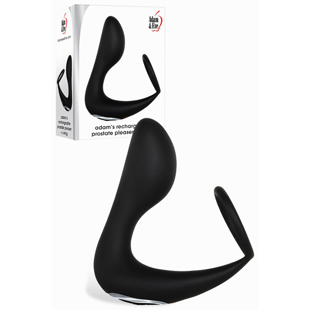 Adam & Eve Adam's Rechargeable Prostate Pleaser & C-Ring - USB Rechargeable Anal Plug with Cock Ring - Pleasure Den