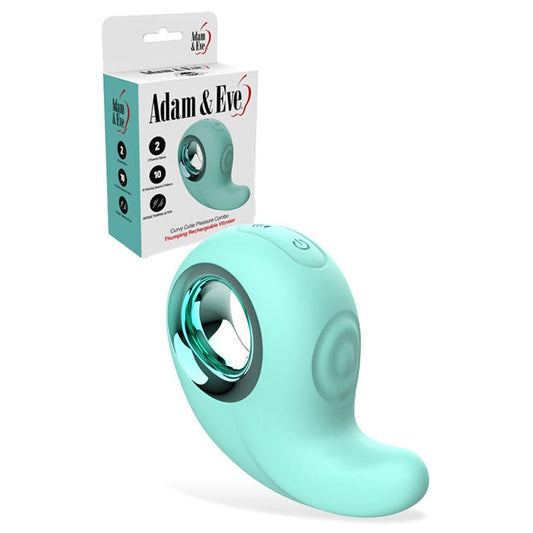 Adam & Eve CURVY CUTIE PLEASURE COMBO - Teal USB Rechargeable Tapping Stimulator - Pleasure Den