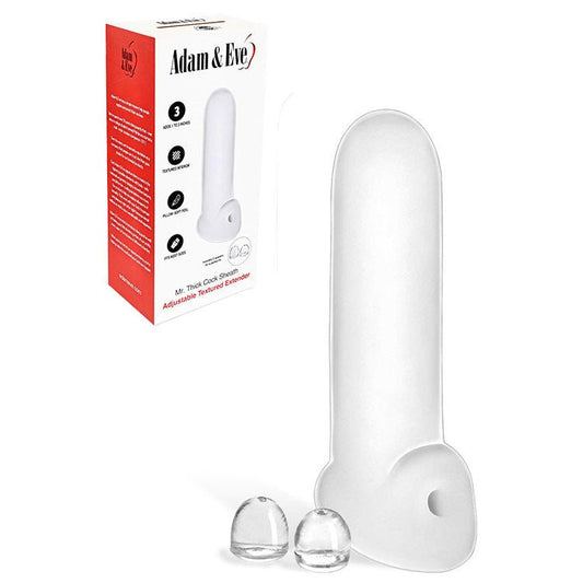 Adam & Eve MR THICK COCK SHEATH - Penis Extension Sleeve with Adjustable Length Spacers - Pleasure Den