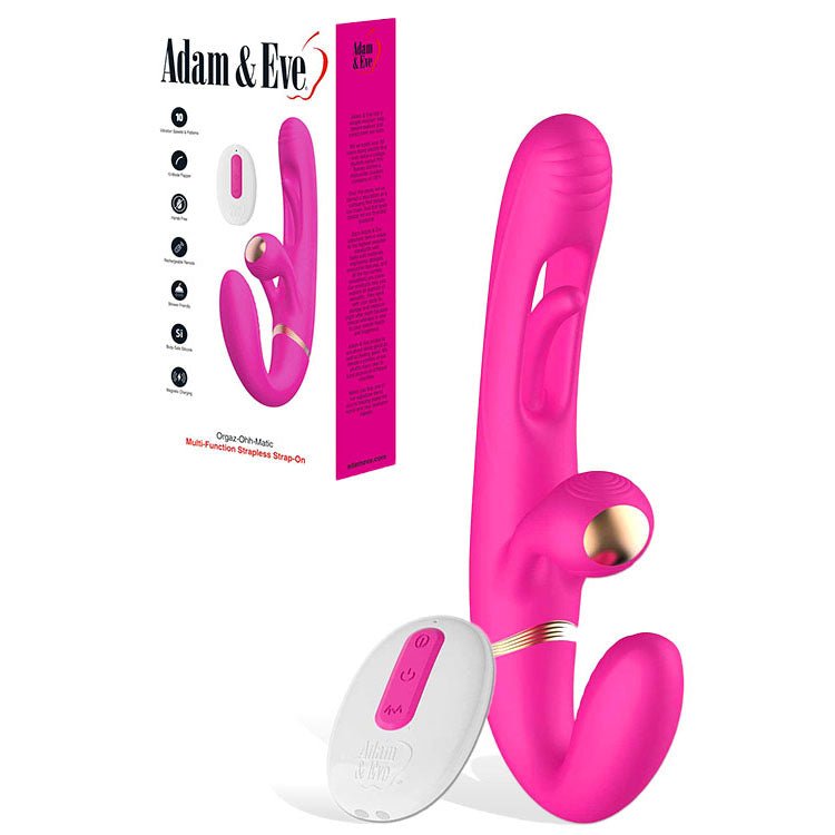 Adam & Eve ORGAZ-OHH-MATIC - 23.5 cm USB Rechargeable Strapless Strap-On with Remote - Pleasure Den