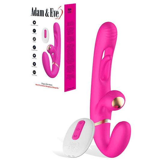 Adam & Eve ORGAZ-OHH-MATIC - 23.5 cm USB Rechargeable Strapless Strap-On with Remote - Pleasure Den