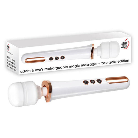 Adam & Eve Rechargeable Magic Massager - Rose Gold/ 33 cm USB Rechargeable Massager Wand - Pleasure Den