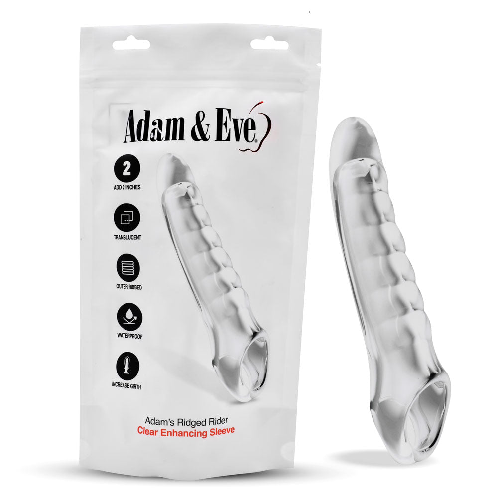 Adam & Eve Ridged Rider - 22.9 cm Penis Extension Sleeve - Pleasure Den