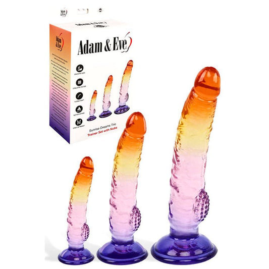 Adam & Eve SUNSET DREAMS TRIO - Multicoloured - Multicoloured Dildos - Set of 3 Sizes - Pleasure Den