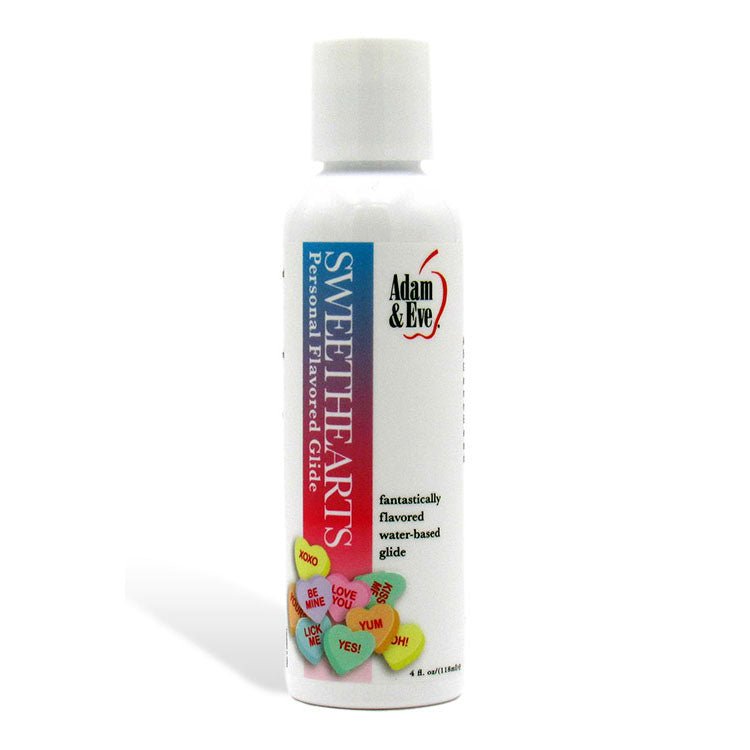 Adam & Eve SWEETHEARTS Lubricant - Candy Flavoured Water Based Lubricant - 118 ml Bottle - Pleasure Den