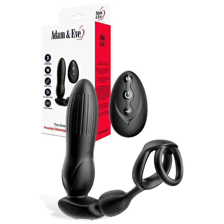 Adam & Eve THE GREAT EXPANDER - 14 cm USB Rechargeable Thrusting & Expanding Prostate Massager with Wireless Remote - Pleasure Den
