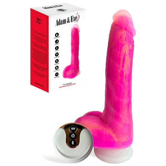 Adam & Eve THE SQUIGGLER - 22.8 cm USB Rechargeable Thrusting Vibrating & Gyrating Dildo with Wireless Remote - Pleasure Den