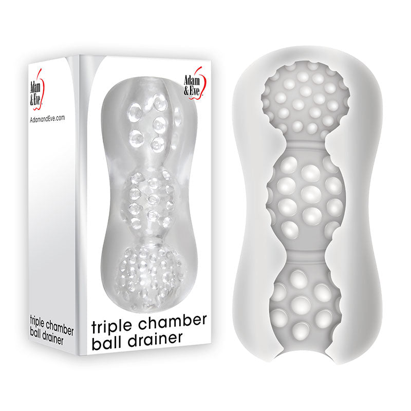 Adam & Eve Triple Chamber Ball Drainer - Masturbator Sleeve - Pleasure Den