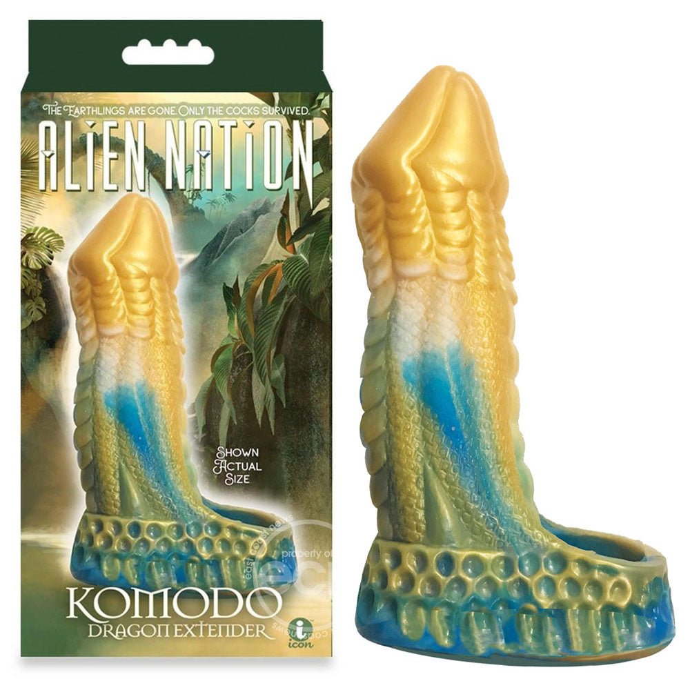 Alien Nation - Komodo - Blue/Gold 16.5 cm Penis Extender Fantasy Sleeve - Pleasure Den