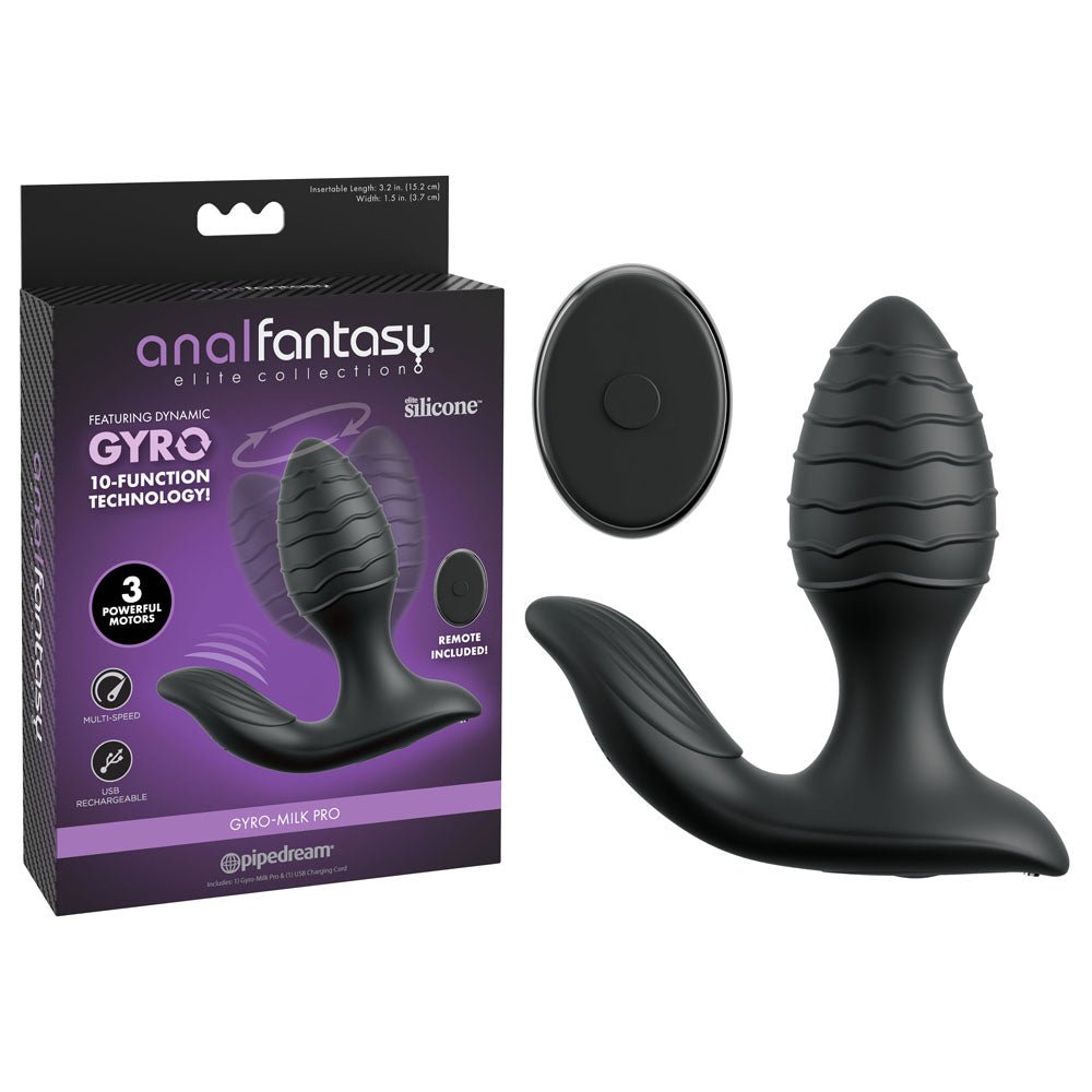 Anal Fantasy Elite Gyro-Milk Pro - USB Rechargeable Gyrating Butt Plug - Pleasure Den