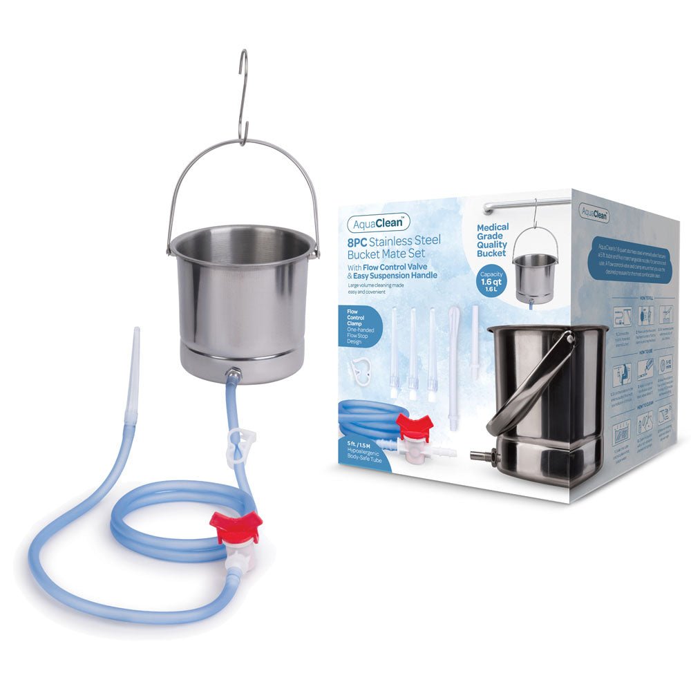 AquaClean 8PC Stainless Steel Bucket Mate Set - Cleansing Kit - 8 Piece Set - Pleasure Den