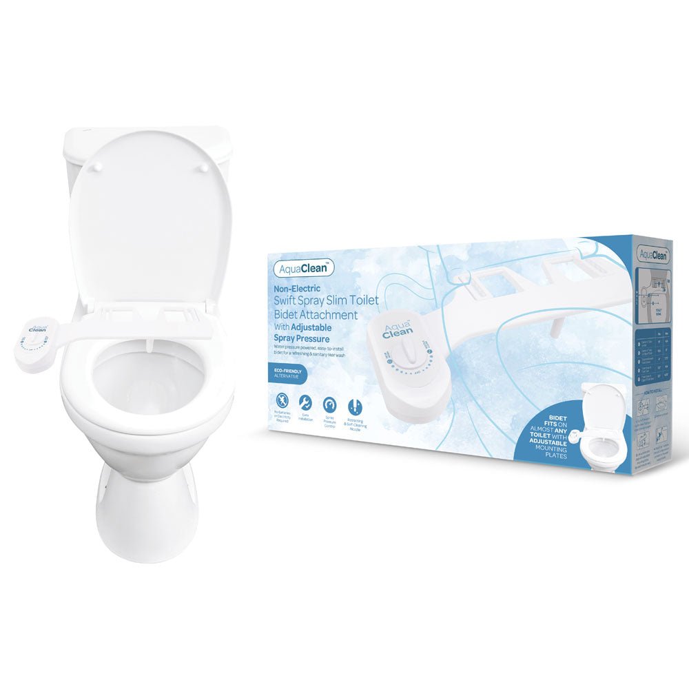 AquaClean Swift Spray Slim Toilet Bidet Attachment - Non-Electric Bidet Attachment - Pleasure Den