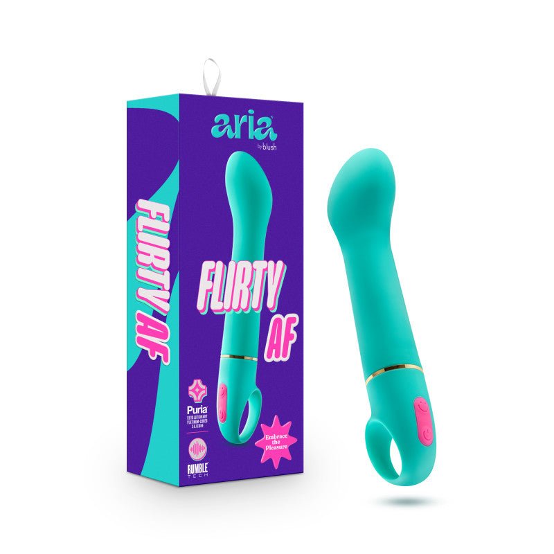 Aria Flirty AF - Teal 16.5 cm Vibrator - Pleasure Den