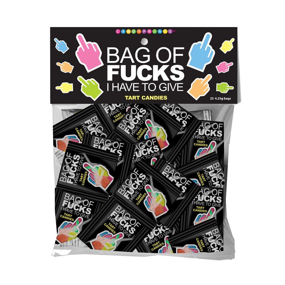 Bag Of Fucks I Have To Give - Bag of 25 - Fruit Flavoured Lollies - Bag of 25 Mini Packs - Pleasure Den