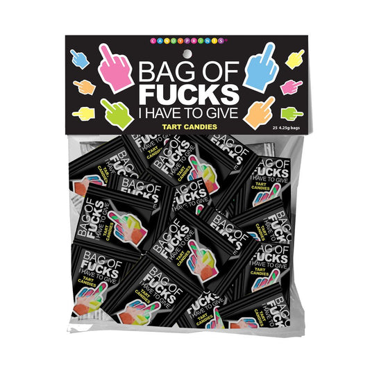 Bag Of Fucks I Have To Give - Bag of 25 - Fruit Flavoured Lollies - Bag of 25 Mini Packs - Pleasure Den