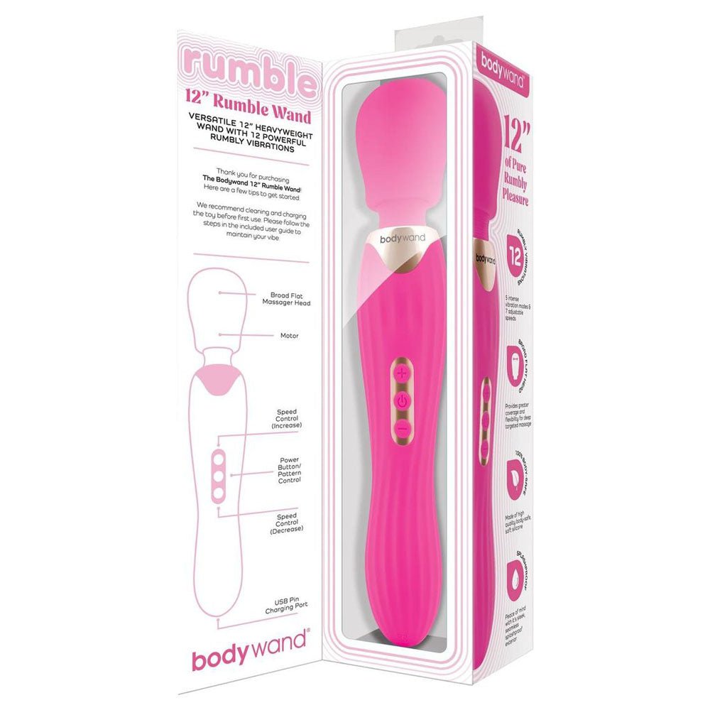 Bodywand RUMBLE WAND 12 Inch - Hot - Hot 30 cm USB Rechargeable Massage Wand - Pleasure Den