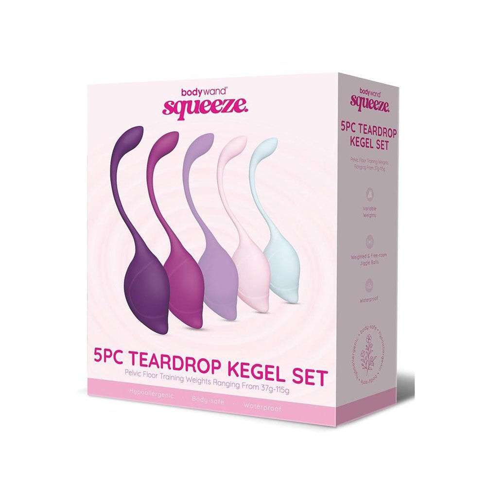 Bodywand Squeeze 5pc Teardrop Kegel Set - Weighted Kegel Set - 5 Piece Kit - Pleasure Den