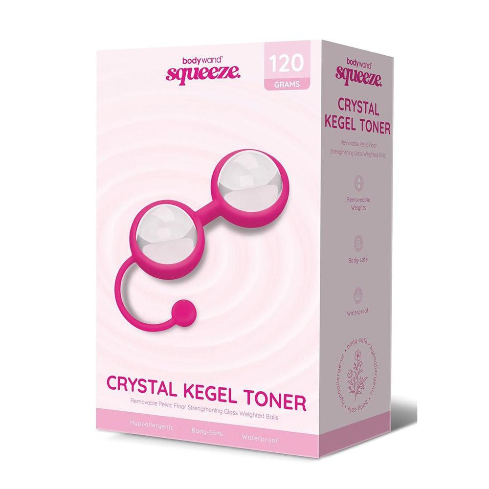Bodywand Squeeze Crystal Kegel Toner - Glass Weighted Kegel Balls Set - Pleasure Den