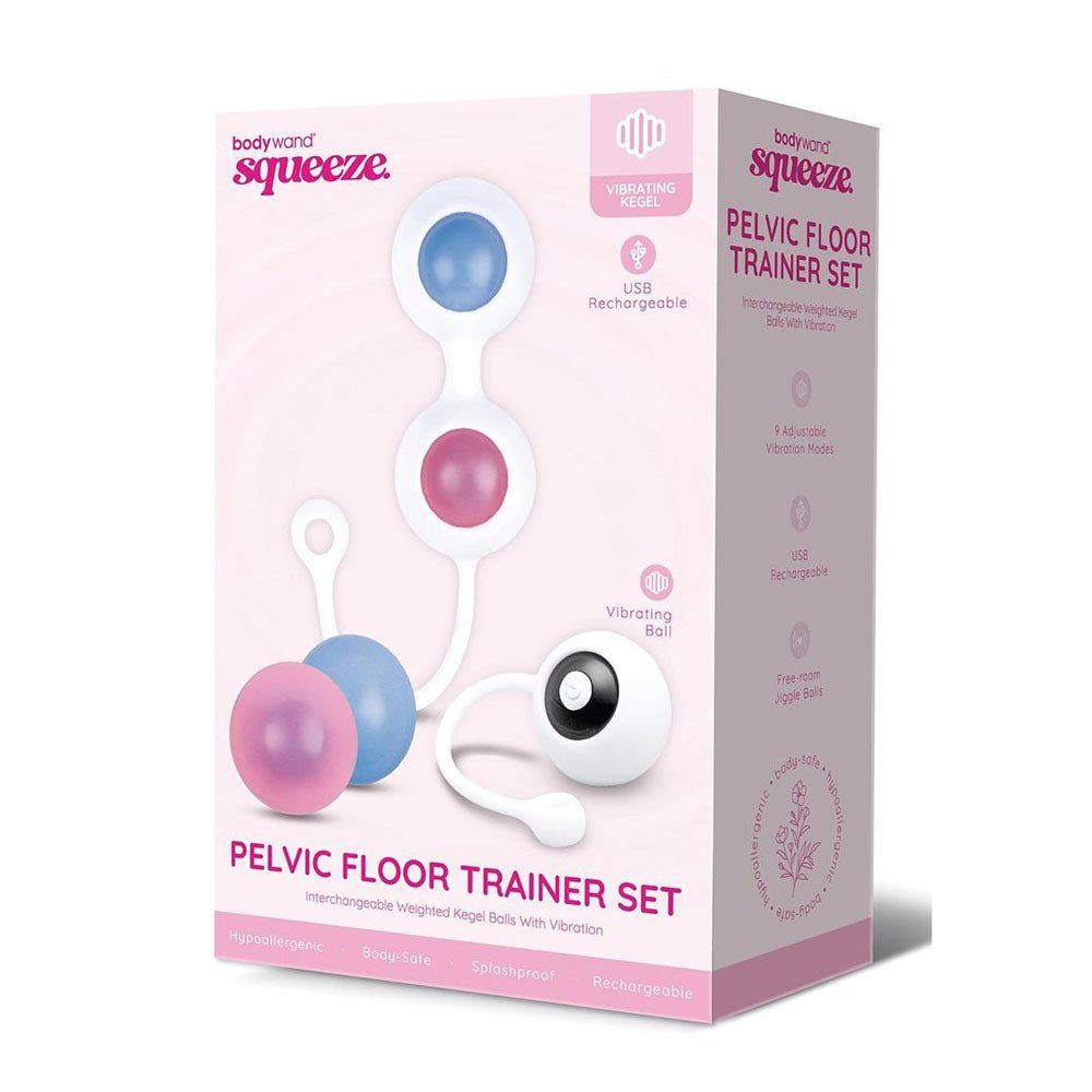 Bodywand Squeeze Pelvic Floor Trainer Set - USB Rechargeable Weighted Vibrating Kegel Set - Pleasure Den