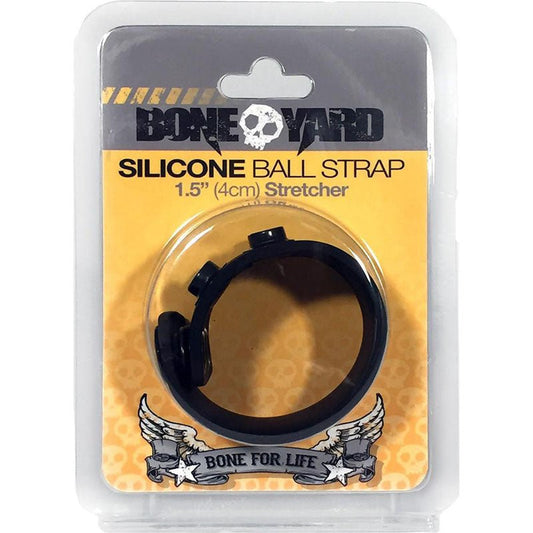 Boneyard Silicone Ball Strap - 3-Snap 4 cm Adjustable Ball Stretcher Ring - Pleasure Den