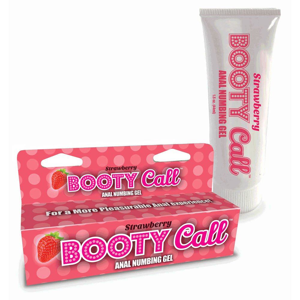 Booty Call Anal Numbing Gel - Strawberry Flavoured Anal Numbing Gel - 44 ml (1.5 oz) Tube - Pleasure Den