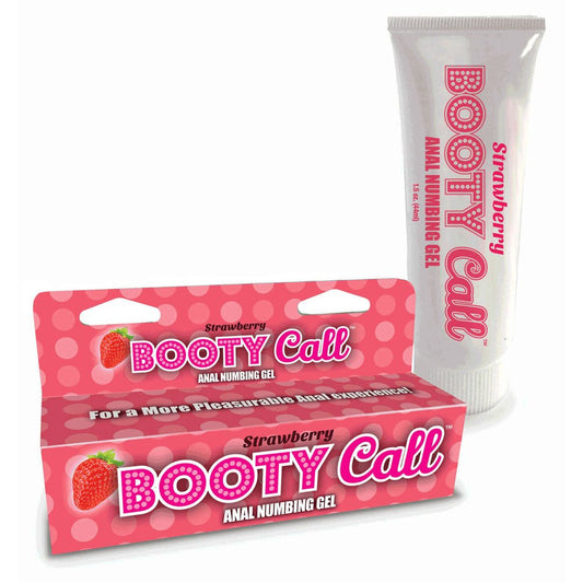 Booty Call Anal Numbing Gel - Strawberry Flavoured Anal Numbing Gel - 44 ml (1.5 oz) Tube - Pleasure Den
