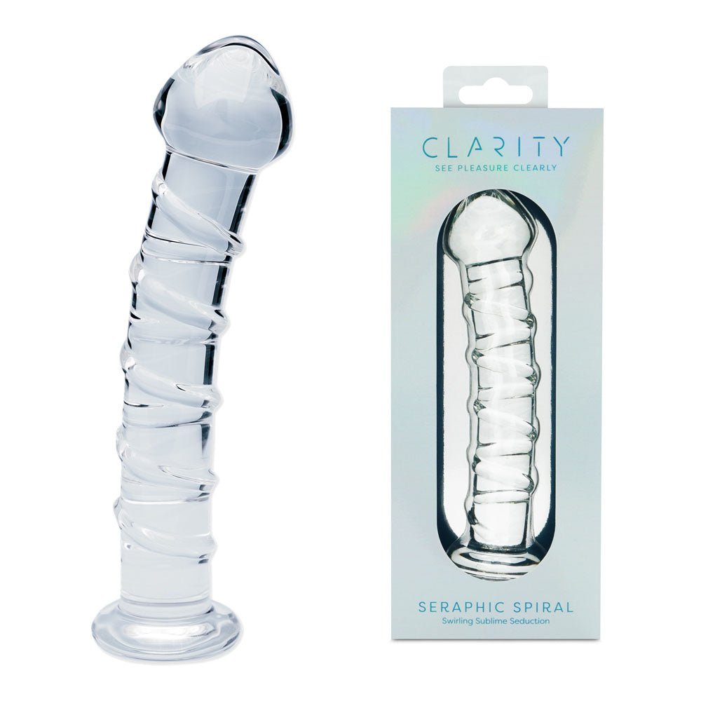 Clarity - Seraphic Spiral - 16 cm Glass Dildo - Pleasure Den