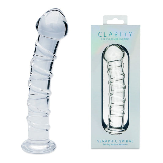 Clarity - Seraphic Spiral - 16 cm Glass Dildo - Pleasure Den