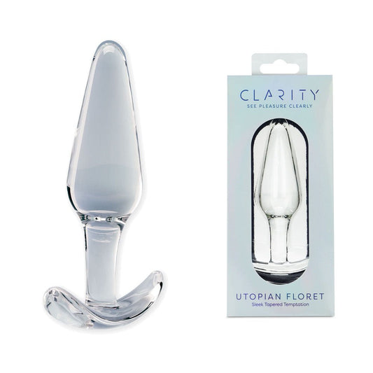 Clarity - Utopian Floret - 11 cm Glass Butt Plug - Pleasure Den