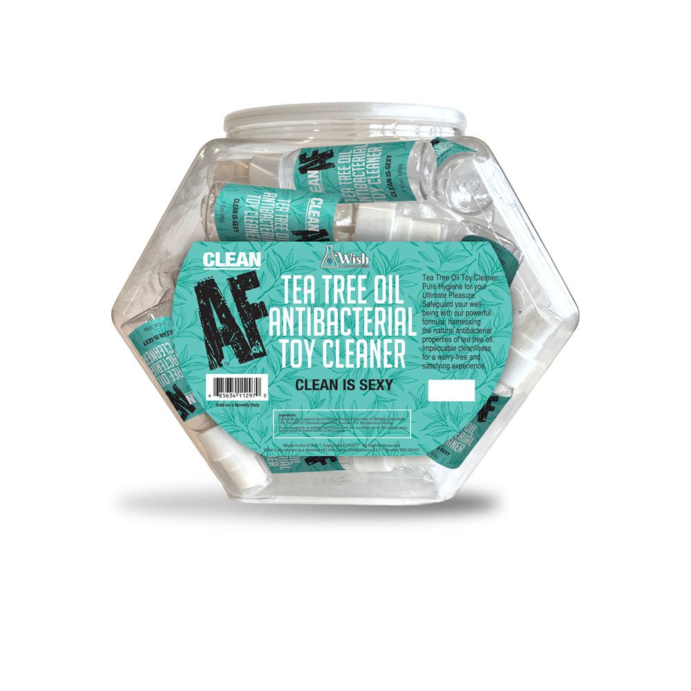 Clean AF Toy Cleaner Fishbowl Display - Antibacterial Toy Cleaner - Display of 36 x 30 ml Spray Bottles - Pleasure Den