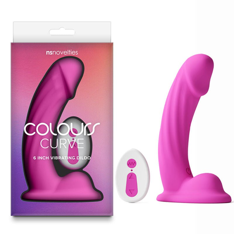 Colours Curve - Vibrating 6'' Dildo - 16.4 cm USB Rechargeable Vibrating Dildo with Wireless Remote - Pleasure Den