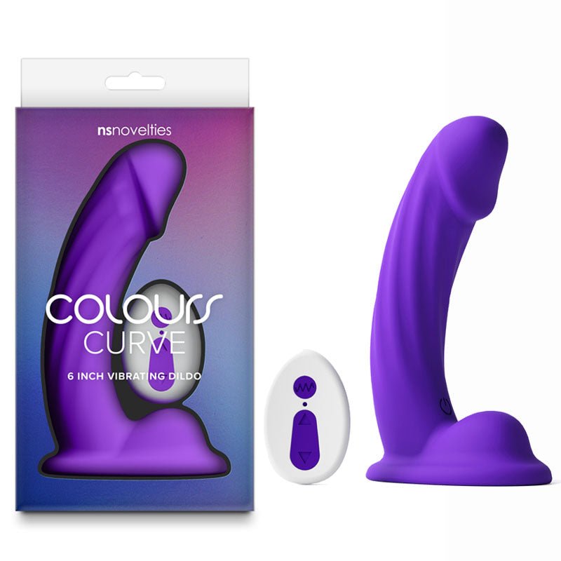 Colours Curve - Vibrating 6'' Dildo - 16.4 cm USB Rechargeable Vibrating Dildo with Wireless Remote - Pleasure Den