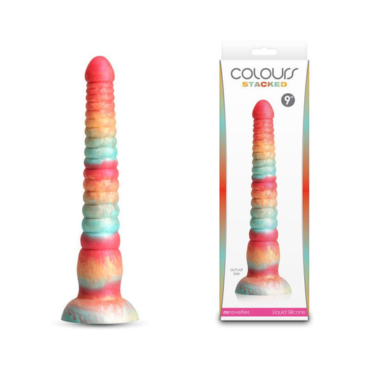 Colours Stacked - 9'' Dildo - Red/Gold - Red/Gold 23 cm Fantasy Dildo - Pleasure Den