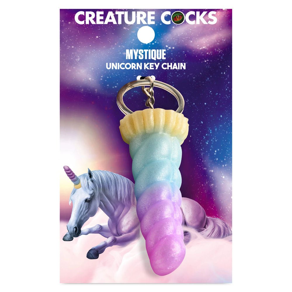 Creature Cocks Mystique Unicorn Keychain - Novelty Fantasy Dildo Keyring - Pleasure Den