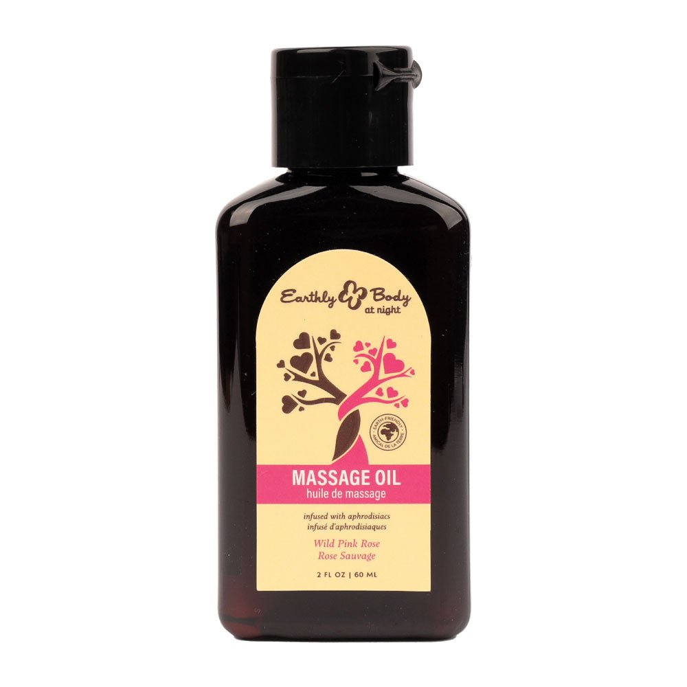 EB Aphrodisiac Massage Oil WILD PINK ROSE - 60 ml - Wild Pink Rose Scented Massage Oil - 60 ml Bottle - Pleasure Den