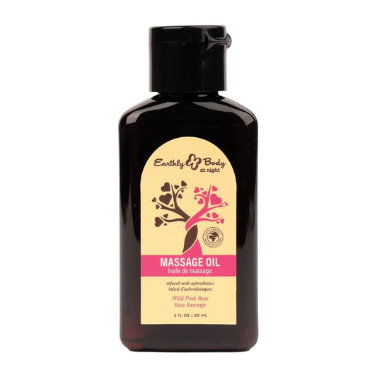 EB Aphrodisiac Massage Oil WILD PINK ROSE - 60 ml - Wild Pink Rose Scented Massage Oil - 60 ml Bottle - Pleasure Den