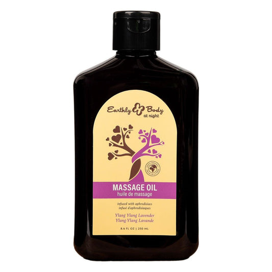 EB Aphrodisiac Massage Oil YLANG YLANG LAVENDER - 250 ml - Ylang Ylang & Sandalwood Scented Massage Oil - 250 ml Bottle - Pleasure Den