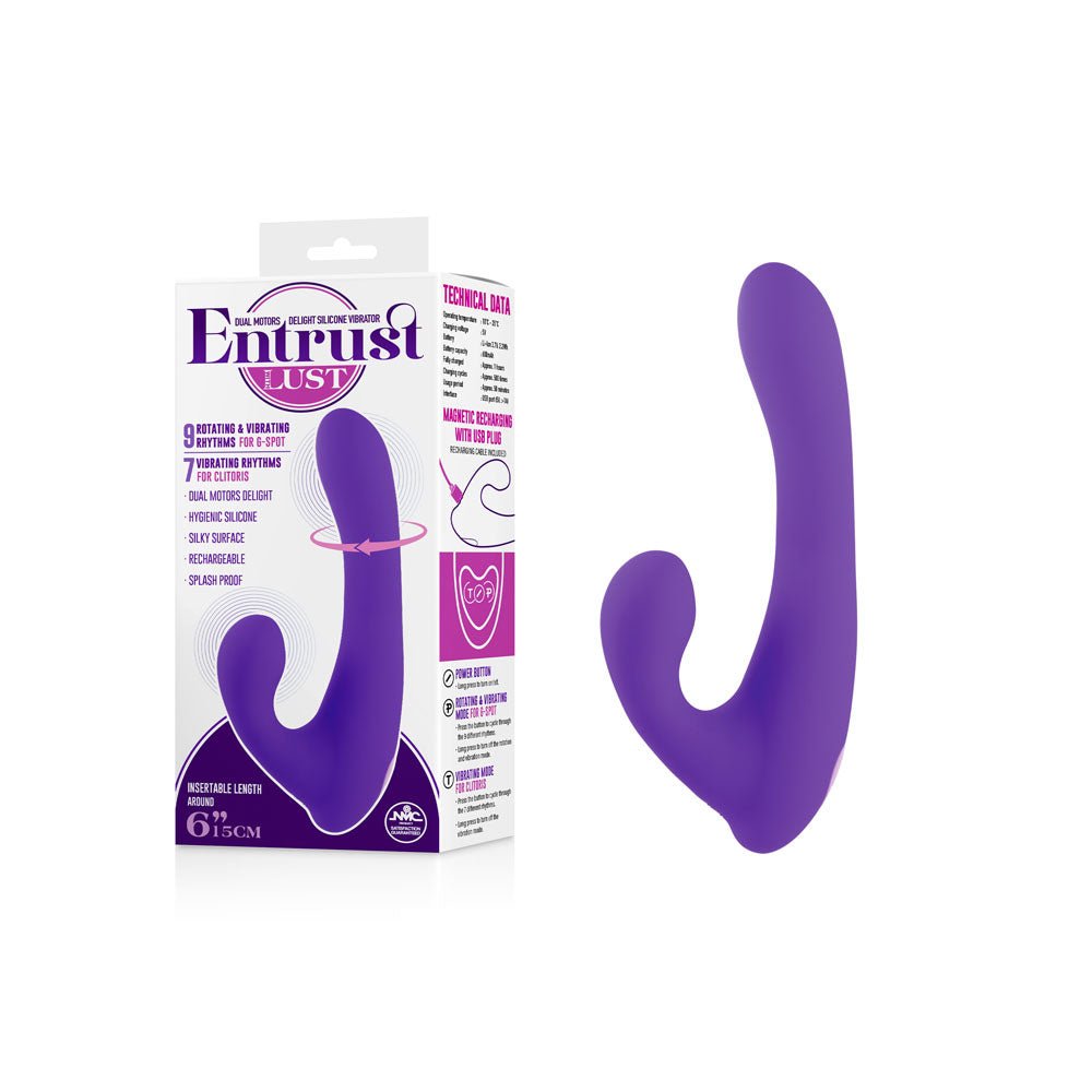 Entrust With Lust - 15 cm USB Rechargeable Rotating Rabbit Vibrator - Pleasure Den