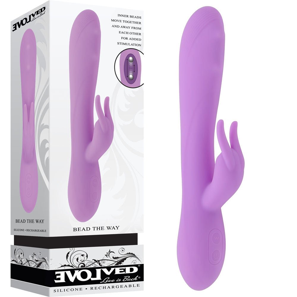 Evolved BEAD THE WAY - 23.2 cm USB Rechargeable Rabbit Vibrator - Pleasure Den